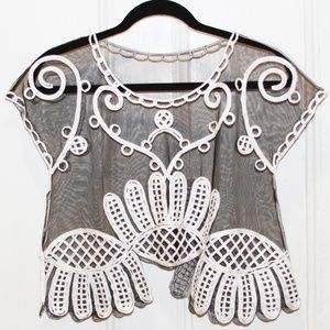 Sheer ART DECO Crop Top